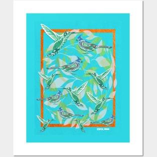 wild boho style birds ecopop Posters and Art